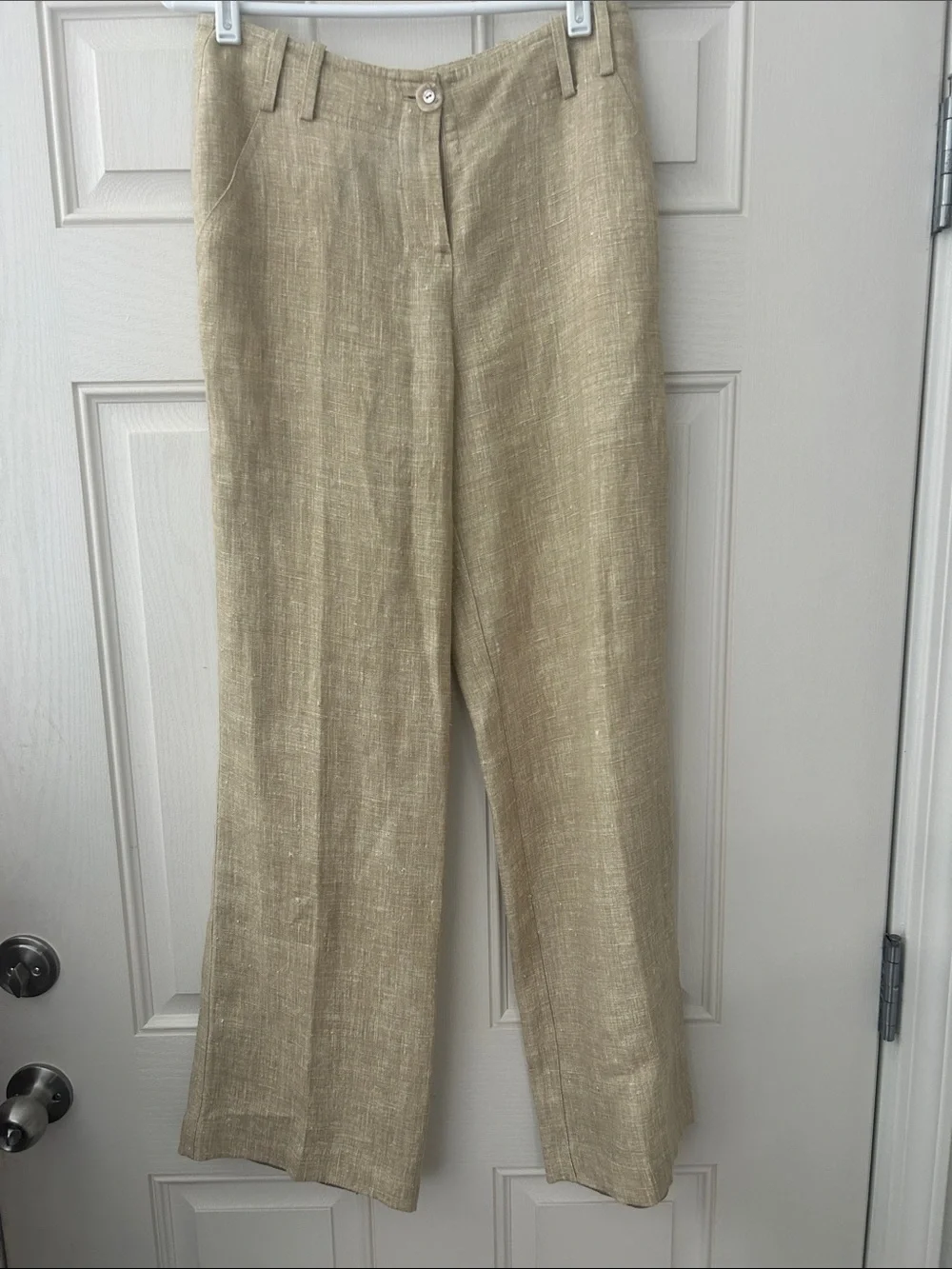 Neutral Lightweight Linen Blend Pants